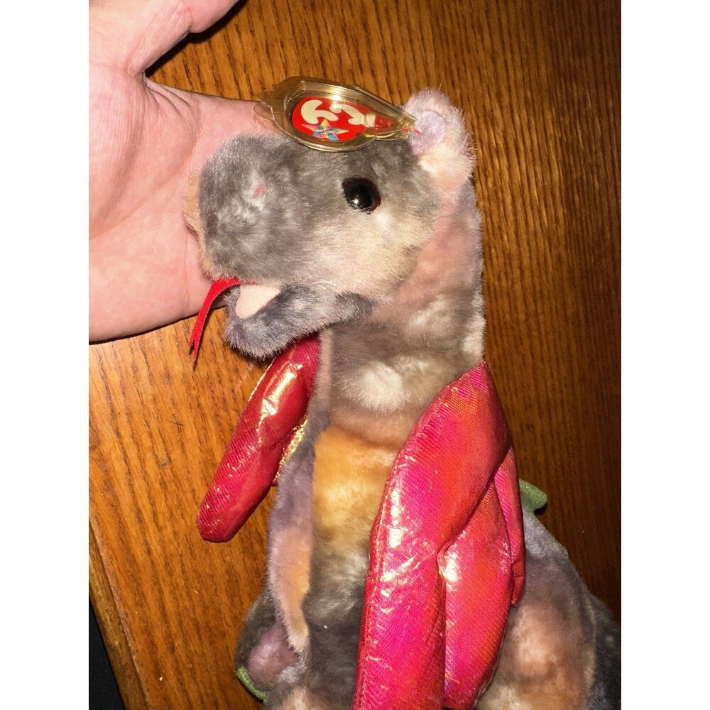 Vintage TY Beanie Buddy 1999 Scorch the Dragon Tie Dye Plush Toy 12"